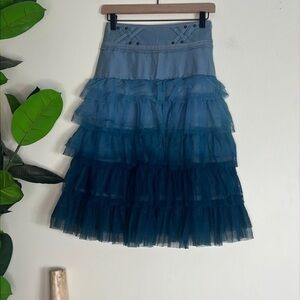 Morgan De Toi Tulle and Denim Skirt